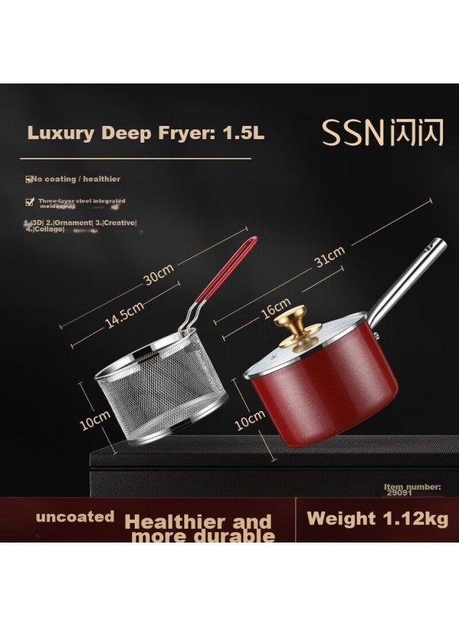 Ssn Deep Frying Pan, Household Use, 304 Stainless Steel, Small Frying Pan, Specialized For Deep-frying, Tempura Frying Pan, Gas Stove, Small Pot - Image 5