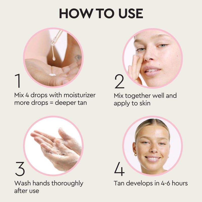 Tanologist Self-Tan Drops- Medium, Bronzing Serum, Customizable Face & Body Self Tanner For Moisturizer, Gradual Tanning Drops for Natural Glow, Streak-Free Vegan Formula, 1.01 fl oz - Image 5