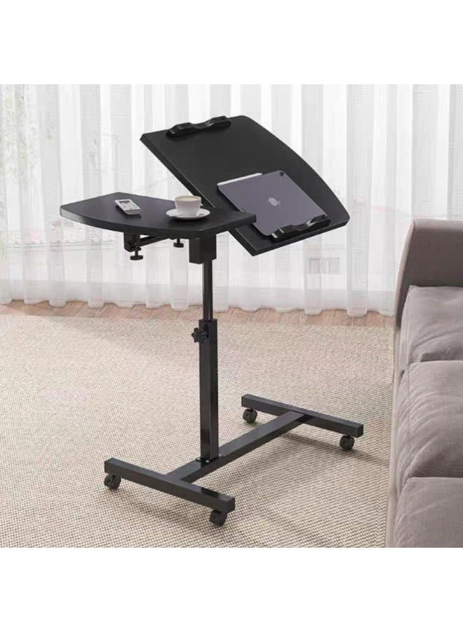 Generic Table with adjustable wheels and height adjustment for laptop and desk in black  - Image 2