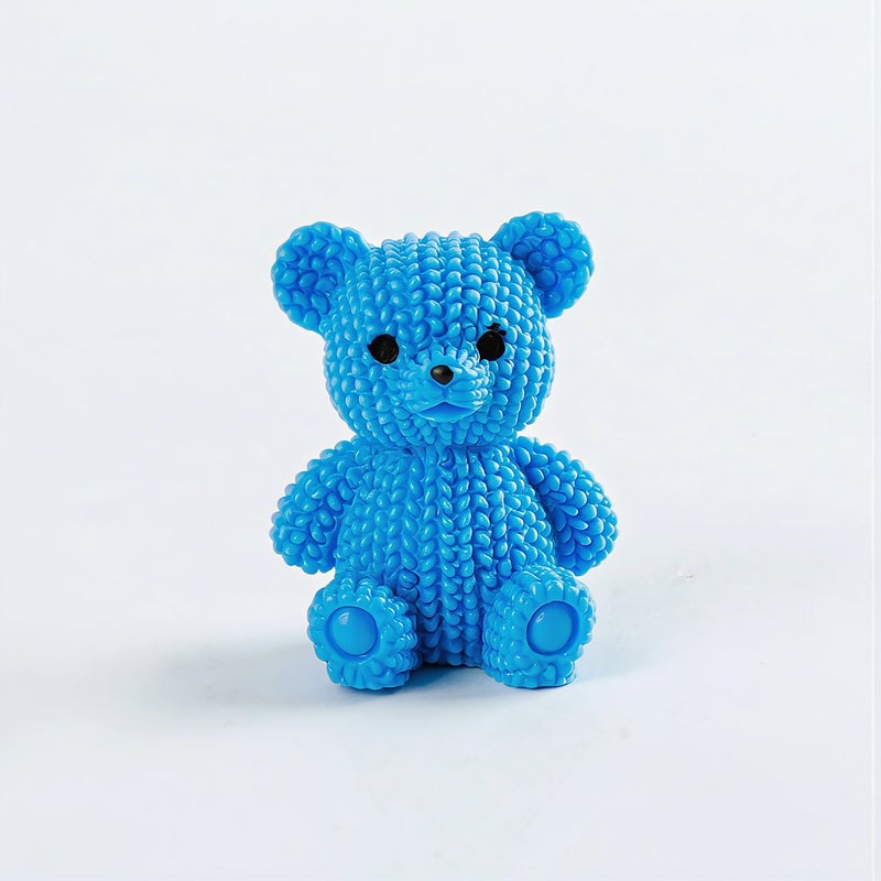 Upgraded High Detail Orange Knit Bear Mini DIY Craft Ornament 3.7g - Image 1