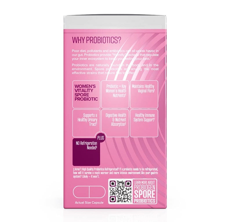 Probiogen Women’s Daily Supplement, Vitality Probiotic Smart Spore Technology, White, 60 Count - Image 4
