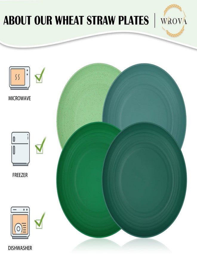 Wrova Wheat Straw Plates - 10 Inch Unbreakable Dinner Plates Set of 8 - Modern Dinnerware Dishes Dishwasher & Microwave Safe-Lightweight Plates for kitchen,camping (Forest Series) - Image 4