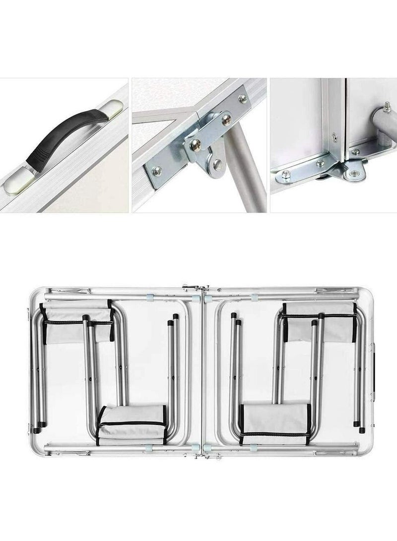 DubaiGallery طاولة قابلة للطي من الألمنيوم، ارتفاع قابل للتعديل، خفيفة الوزن، طاولة تخييم ونزهات محمولة، طاولة تريستيل قابلة للطي للاستخدام في تقديم الطعام، النزهات، الشاطئ، الاستخدام الخارجي والداخلي - Image 5