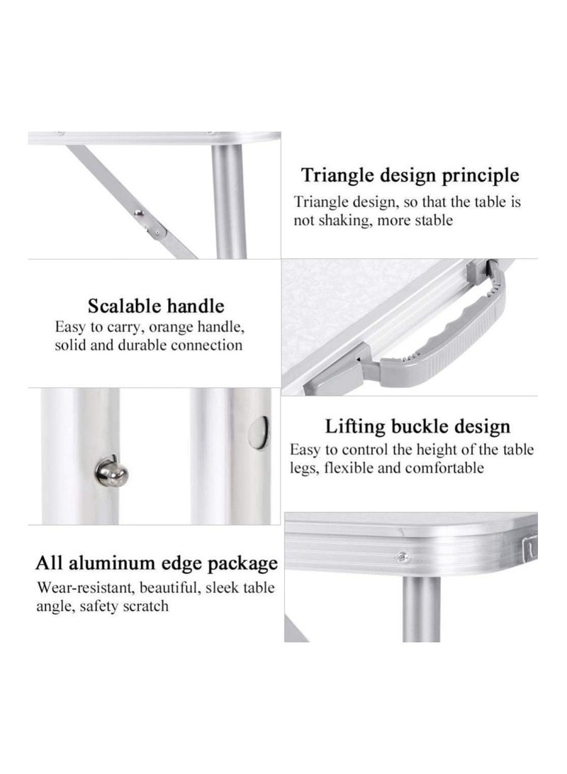 DubaiGallery طاولة قابلة للطي من الألمنيوم، ارتفاع قابل للتعديل، خفيفة الوزن، طاولة تخييم ونزهات محمولة، طاولة تريستيل قابلة للطي للاستخدام في تقديم الطعام، النزهات، الشاطئ، الاستخدام الخارجي والداخلي - Image 4