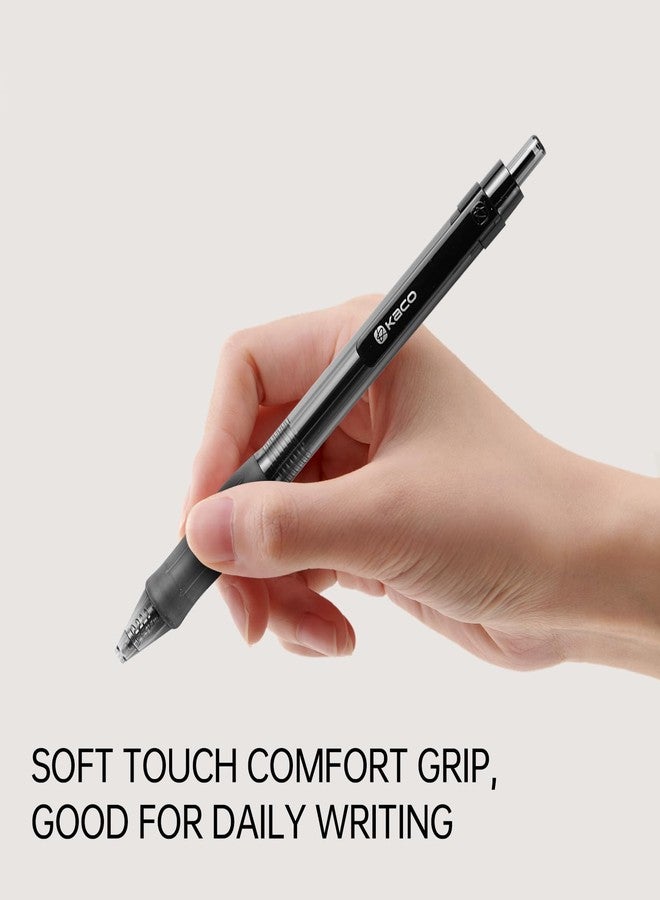Kaco KEYBO 12 Pieces Black Gel Ink Pens with Soft Ergonomic Grip, 0.5 mm Fine Point - Ideal for Writing, Journaling, Drawing, Note-Taking - Image 4