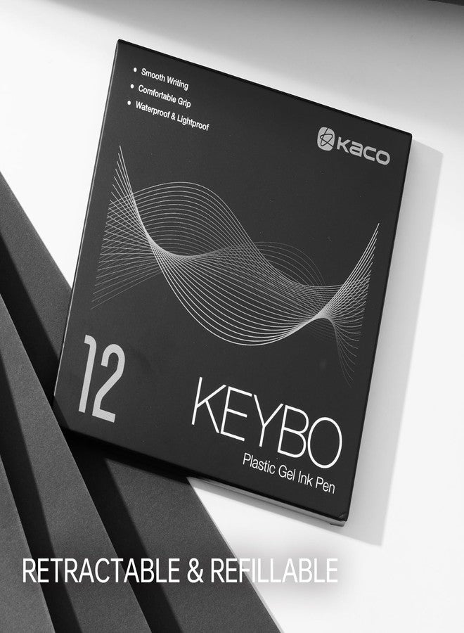 Kaco KEYBO 12 Pieces Black Gel Ink Pens with Soft Ergonomic Grip, 0.5 mm Fine Point - Ideal for Writing, Journaling, Drawing, Note-Taking - Image 5