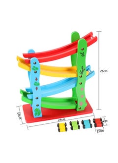 YIJIA HOME GOODS 4-Layer Wooden Gliding Track Toy Car Game Ramp Racing And Car Boy Toy, Multicolor  - Image 2
