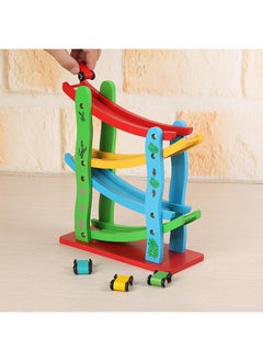 YIJIA HOME GOODS 4-Layer Wooden Gliding Track Toy Car Game Ramp Racing And Car Boy Toy, Multicolor  - Image 3