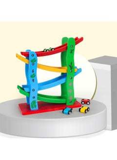 YIJIA HOME GOODS 4-Layer Wooden Gliding Track Toy Car Game Ramp Racing And Car Boy Toy, Multicolor  - Image 5
