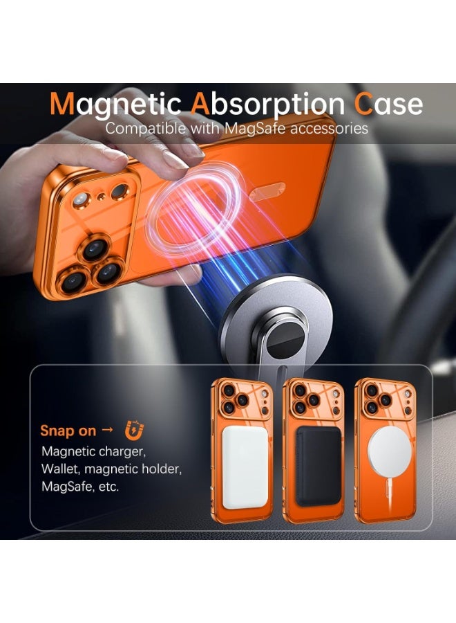 Magnetic for iPhone 17 Pro Case with Mag Safe Full Camera Lens Protector Plating Soft Clear Phone Case for iPhone 17 Pro - Image 4