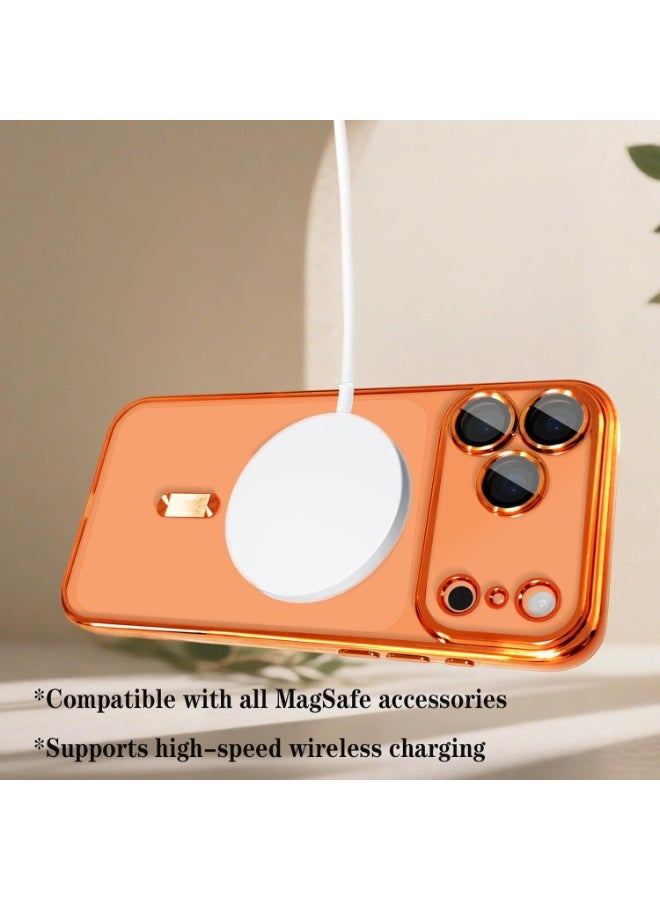 Magnetic for iPhone 17 Pro Case with Mag Safe Full Camera Lens Protector Plating Soft Clear Phone Case for iPhone 17 Pro - Image 3