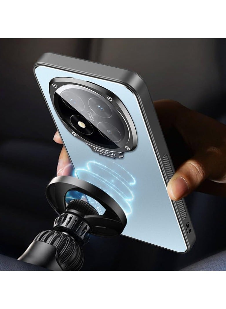 Magnetic Case Compatible with Xiaomi Redmi Note 14 Pro Plus, Built In Magnetic and Hidden Lens Mount, Seismic and Anti Fall Measures Cover for Redmi Note 14 Pro Plus (Blue) - Image 3