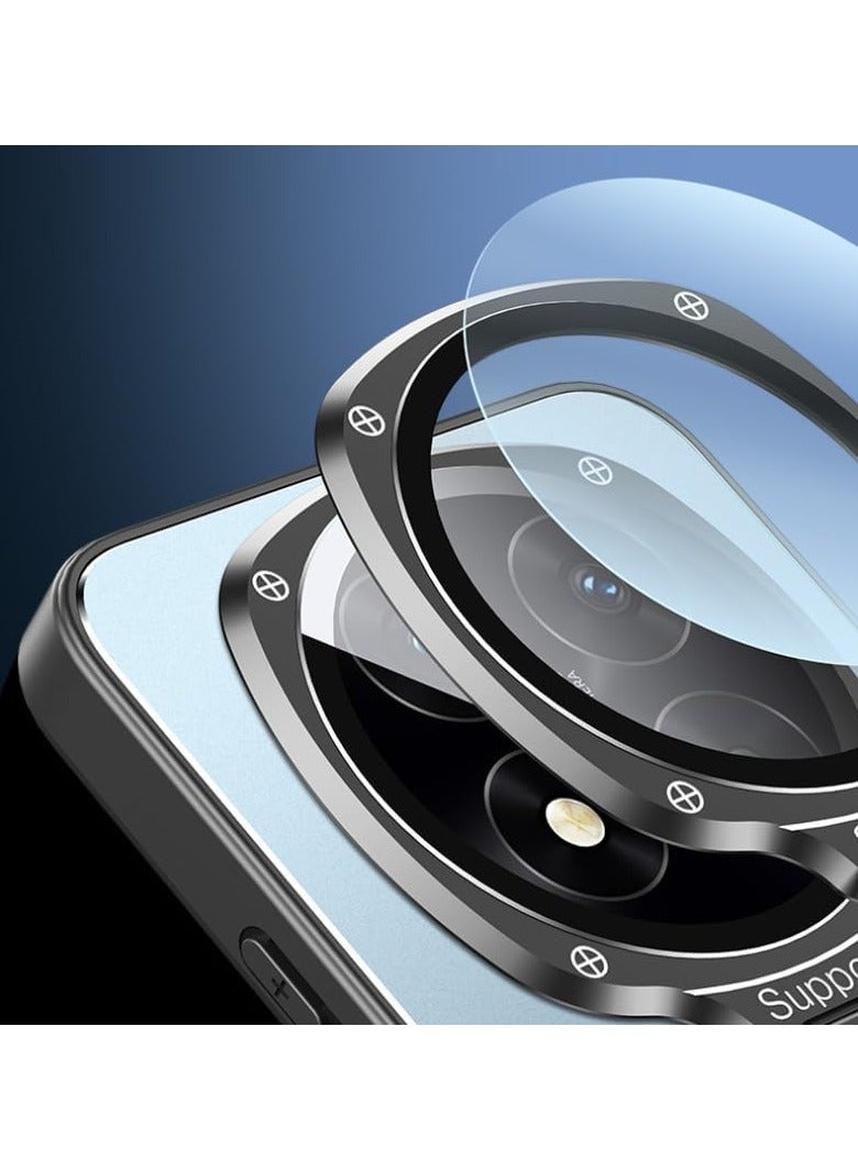 Magnetic Case Compatible with Xiaomi Redmi Note 14 Pro Plus, Built In Magnetic and Hidden Lens Mount, Seismic and Anti Fall Measures Cover for Redmi Note 14 Pro Plus (Blue) - Image 2