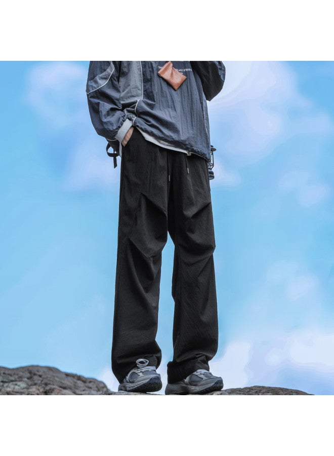 Maybeyond Men's Cargo Pants, Summer Lightweight, Outdoor Straight-leg, Ice Silk Trousers, American-style Sports Casual Pants, Ma93 Black 4XL - Image 5