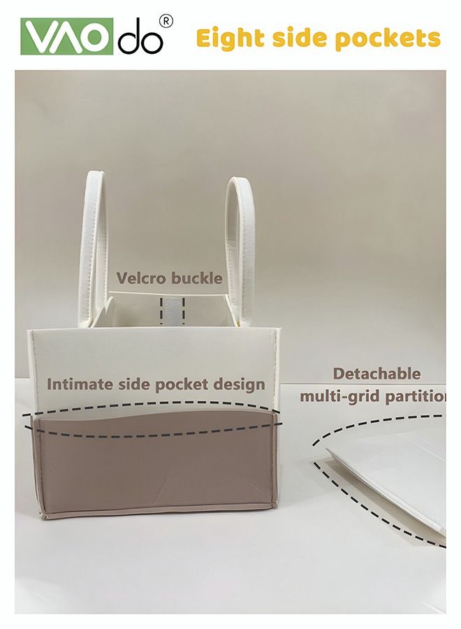 VAOdo متعددة الوظائف حفاضات الطفل العلبة المنظم ورأى حقيبة التخزين المحمولة كبيرة حفاضات الطفل زجاجة حمل حقيبة الأم - Image 4