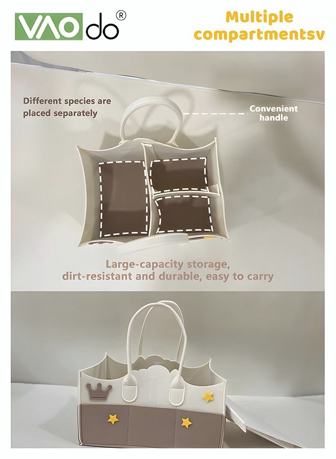 VAOdo متعددة الوظائف حفاضات الطفل العلبة المنظم ورأى حقيبة التخزين المحمولة كبيرة حفاضات الطفل زجاجة حمل حقيبة الأم - Image 2