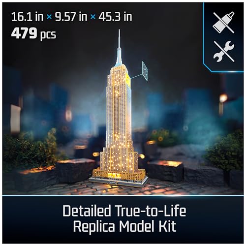 4D Build Architect Series Empire State Building 3D Model Kit with LED Lights Desk Dcor Adult Puzzles Building Toys 3D Puzzles for Adults  Teens 479 Pieces for Ages 12  Up - Image 5