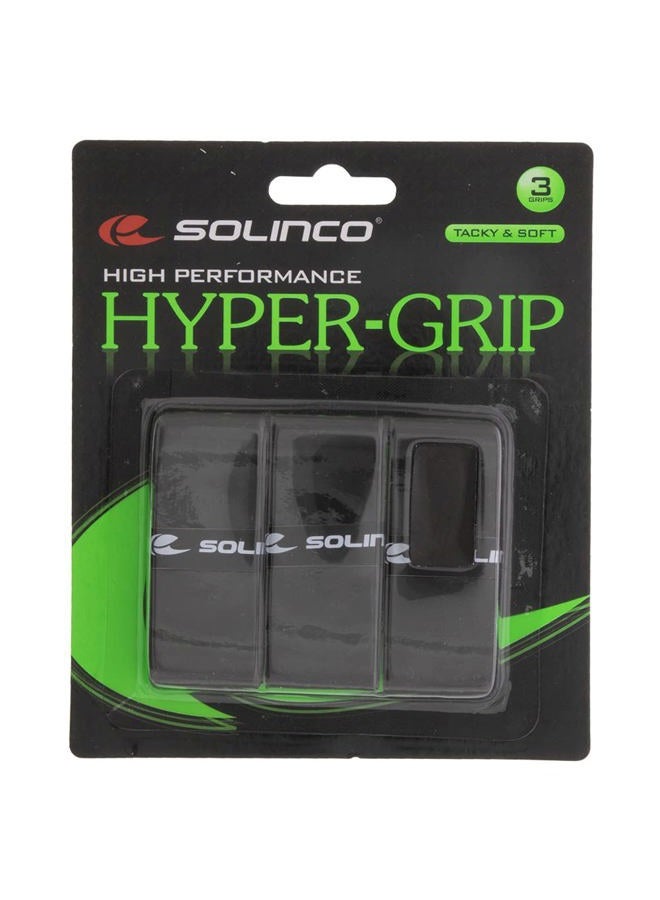 Solinco Hyper Extra Tacky Tennis Over Grip Black 3 Pack - Image 2