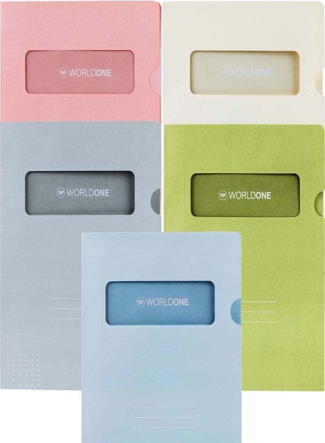 Worldone Eco Friendly Document Organizer/India's First Paper L Folder, 5 Assorted Pastel Colour, A4 Size, Look Thin but Very Durable, Varied Uses, Set of 3 Packets (6Pcs x5 Color)= 30 Pcs - Image 1