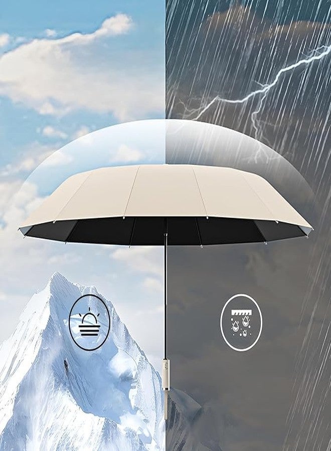 WHISKET 12 -Rib Foldable Umbrella Automatic Open & Close Unique Handle Windproof Frame Compact Travel Size for Men & Women Rain & sun Protection - Image 4