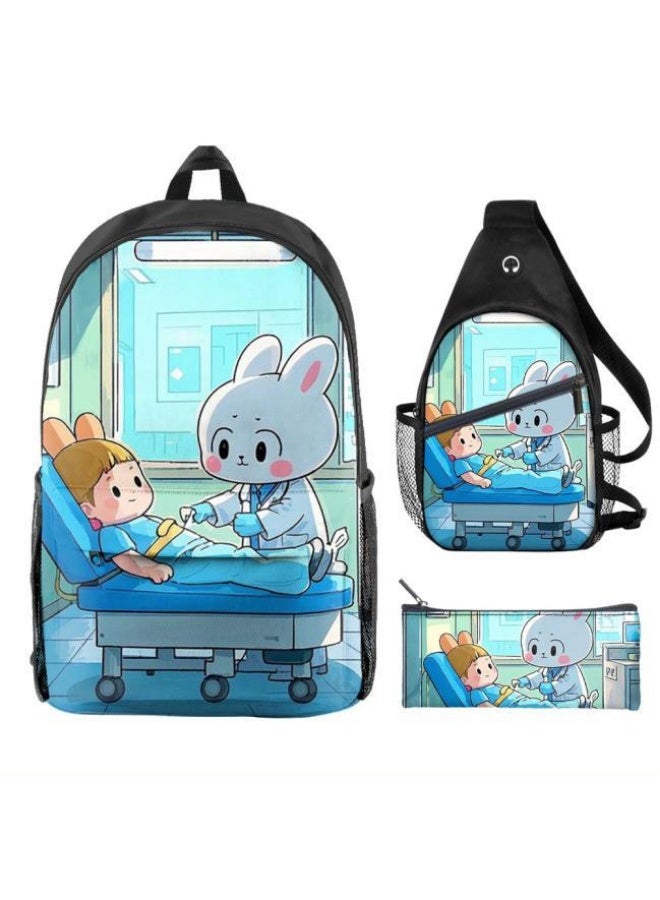 Universal cartoon new three-piece schoolbag - 406  - Image 2