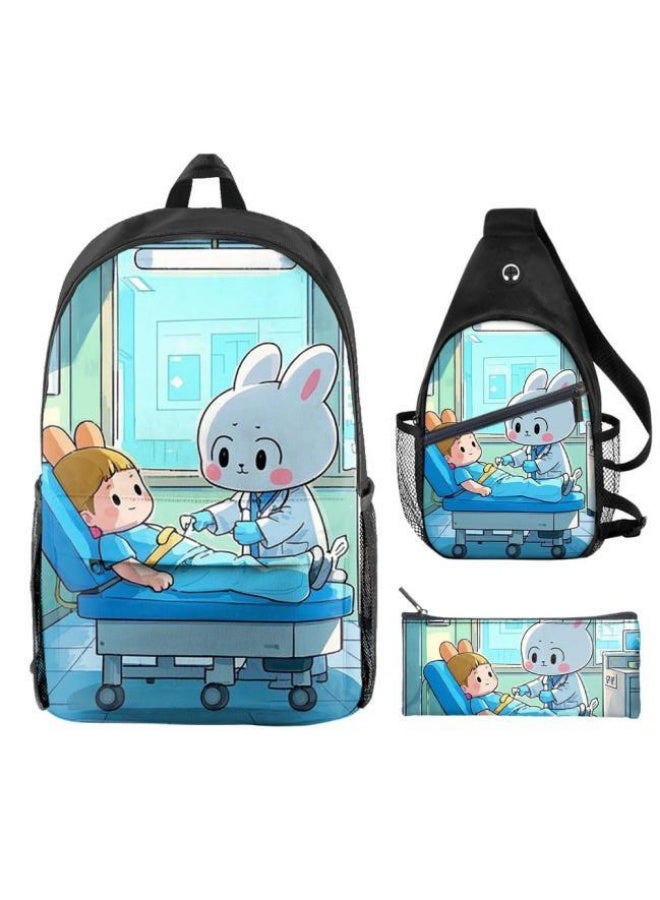 Universal cartoon new three-piece schoolbag - 406  - Image 1