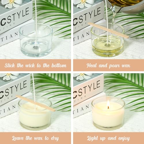 SUPMIND 4oz Clear Candle Jars (15 Pack) - Small Wide Mouth Glass Jars with Bamboo Lids, Ideal for Candle Making Business - Image 4
