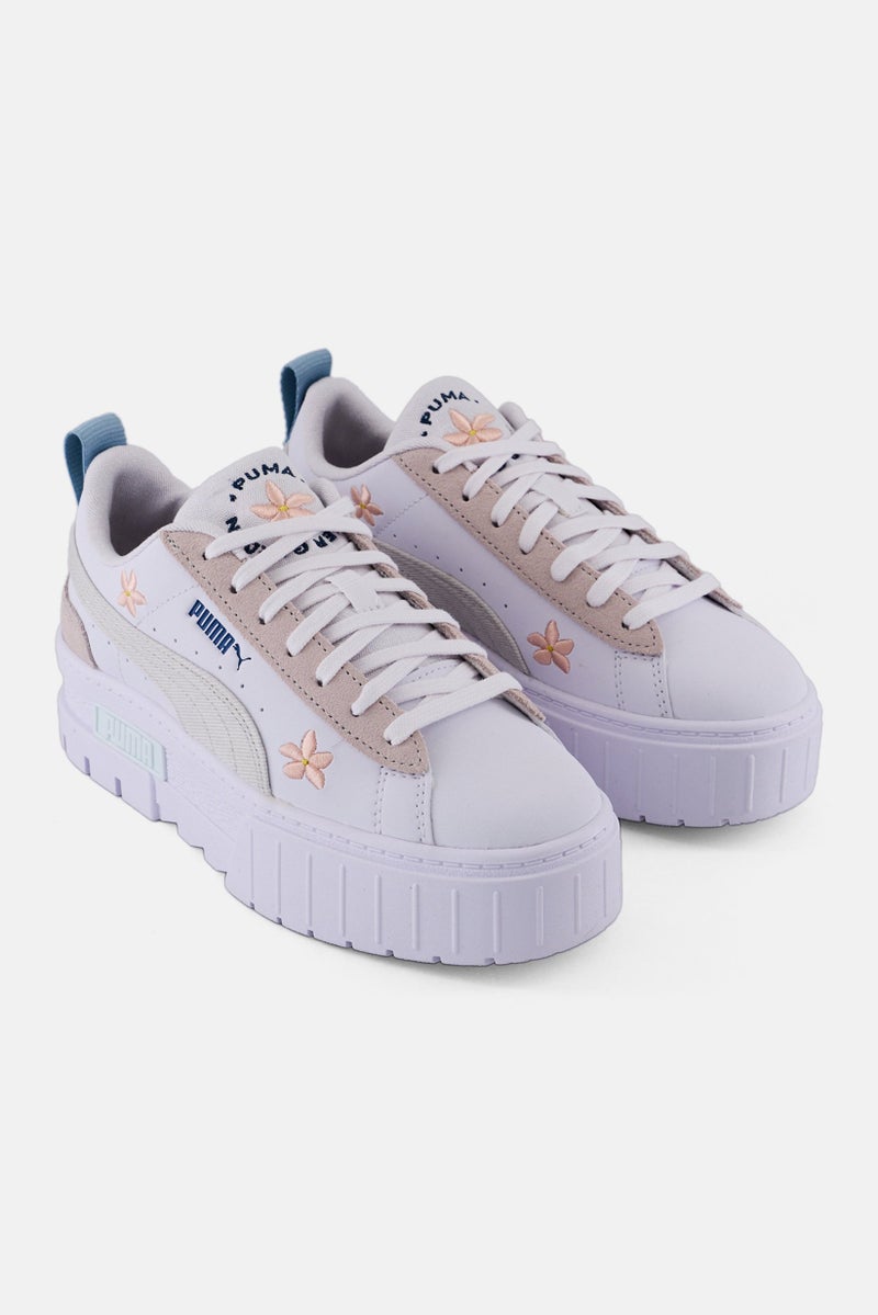 PUMA Women Mayze Embroidery Lace Up Outdoor Shoes, White - Image 1