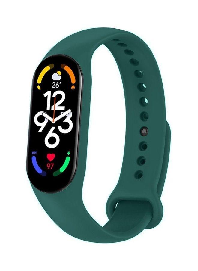 Loquat Xiaomi Mi Band 7 Replacement Strap Soft Silicone Watch Band Sport Wristband Bracelet Compatible with Mi Band 7 Smart Fitness Tracker 2022 Release Dark Green  - Image 1