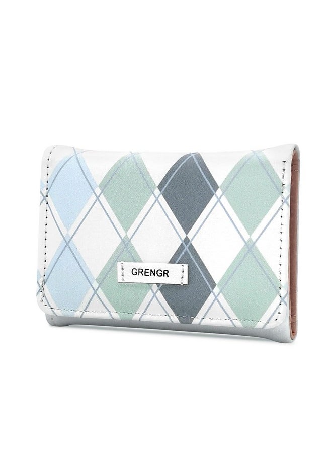 WisePoint - Ladies Purse Small Pu Leather Women’S Wallet With Metal Snap Trifold Credit Card Holder Ladies Purse Wallet With Multiple Slots For Id Card Credit Card (Blue) - Image 1