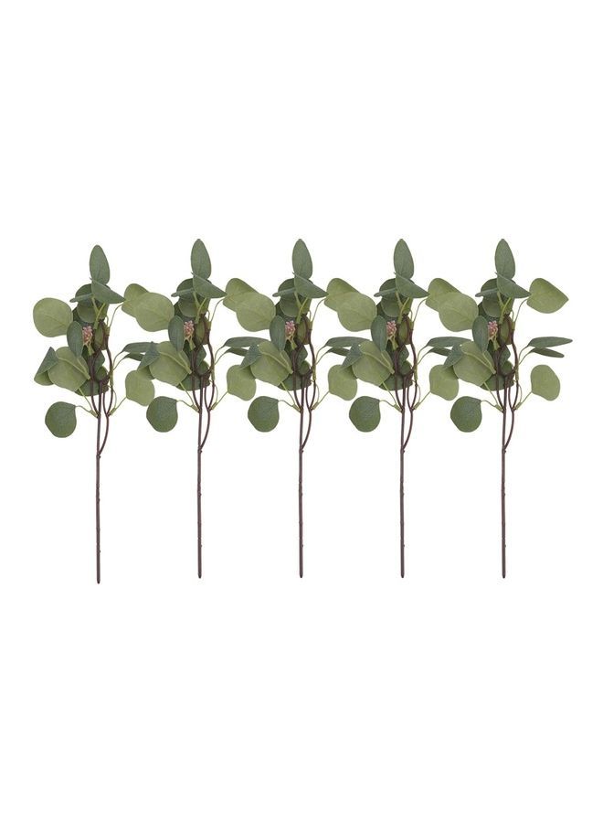 NIBEMINENT 5-Piece Artificial Eucalyptus Branches Green/Brown  - Image 1