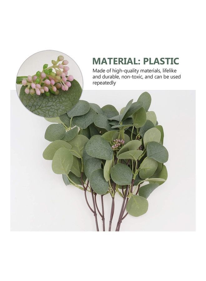 NIBEMINENT 5-Piece Artificial Eucalyptus Branches Green/Brown  - Image 5