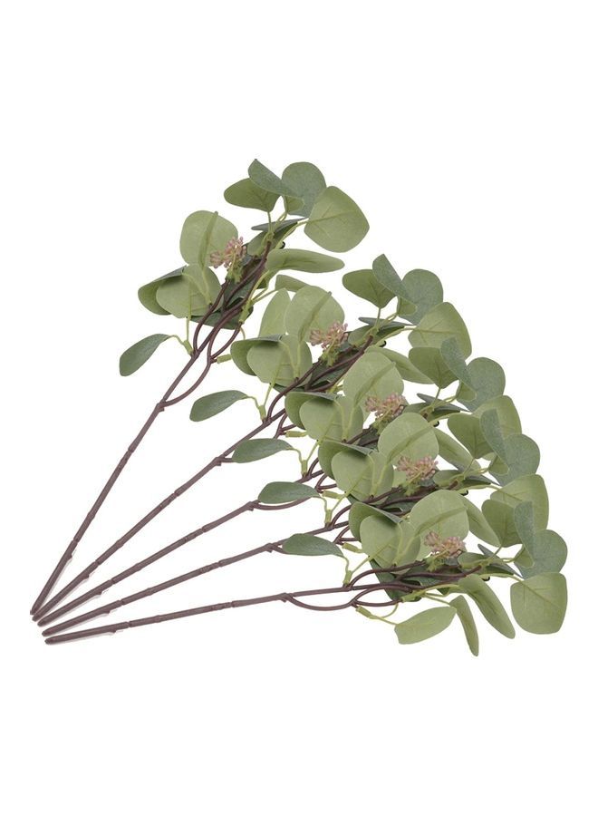 NIBEMINENT 5-Piece Artificial Eucalyptus Branches Green/Brown  - Image 3