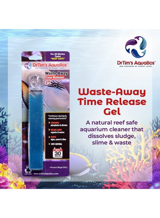 دي آر تيم أكواتيكز جل DrTim's Aquatics Reef Safe Waste-Away Time Release - محلول طبيعي لإدارة النفايات في أحواض الأسماك والأحواض المائية لإذابة الحمأة العضوية المنظفة - عبوتان من 100 جالون - Image 2