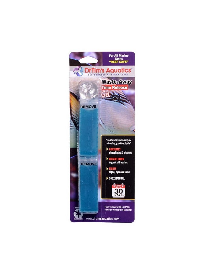 دي آر تيم أكواتيكز جل DrTim's Aquatics Reef Safe Waste-Away Time Release - محلول طبيعي لإدارة النفايات في أحواض الأسماك والأحواض المائية لإذابة الحمأة العضوية المنظفة - عبوتان من 100 جالون - Image 1