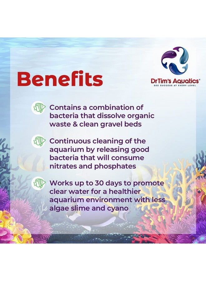 دي آر تيم أكواتيكز جل DrTim's Aquatics Reef Safe Waste-Away Time Release - محلول طبيعي لإدارة النفايات في أحواض الأسماك والأحواض المائية لإذابة الحمأة العضوية المنظفة - عبوتان من 100 جالون - Image 3