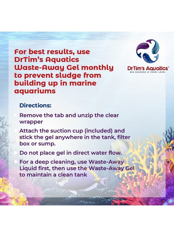دي آر تيم أكواتيكز جل DrTim's Aquatics Reef Safe Waste-Away Time Release - محلول طبيعي لإدارة النفايات في أحواض الأسماك والأحواض المائية لإذابة الحمأة العضوية المنظفة - عبوتان من 100 جالون - Image 4