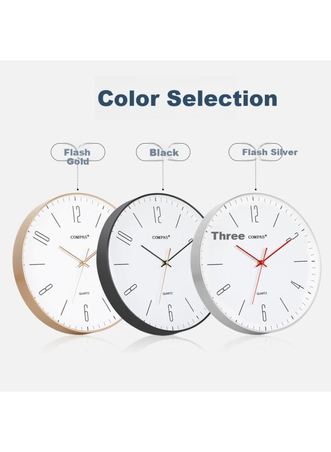 Compas Wall Clock Living Room Simple Living Room Quartz Clock Wall Bedroom Clock Wall Clock C3219c Gold - Image 1