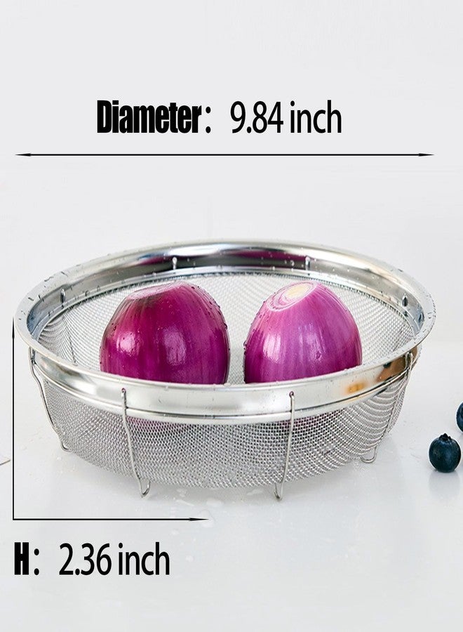 DOPMEP Fine Mesh Strainer for Kitchen, Stainless Steel Colander Bowl for Pasta, Rice, Fruit, Metal Net Baskets with Resting Base - Strain, Drain, Rinse （Diameter 9.84 inch） - Image 2