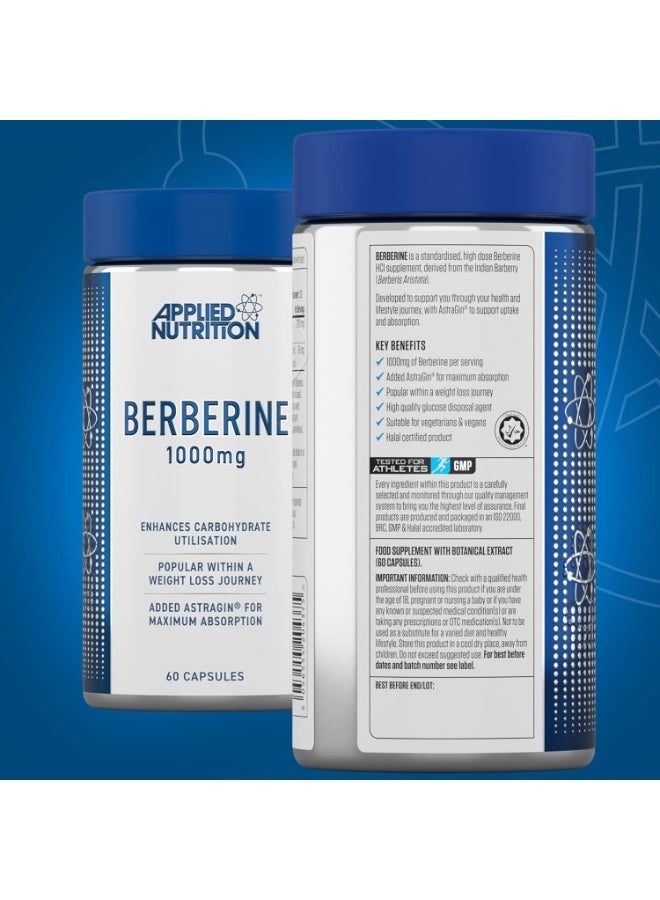 Applied Nutrition Berberine, With Added (35mg) Astragin® A Blends of (Panax Notoginseng and Astragalus Extracts)- Enhance Carbohydrate Metabolic, Support Weight Management - (1000 mg - 60 Capsules) - Image 2