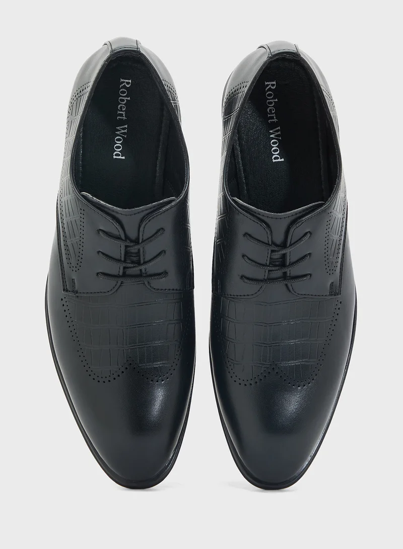 Robert Wood Embossed Texture Formal Lace Ups