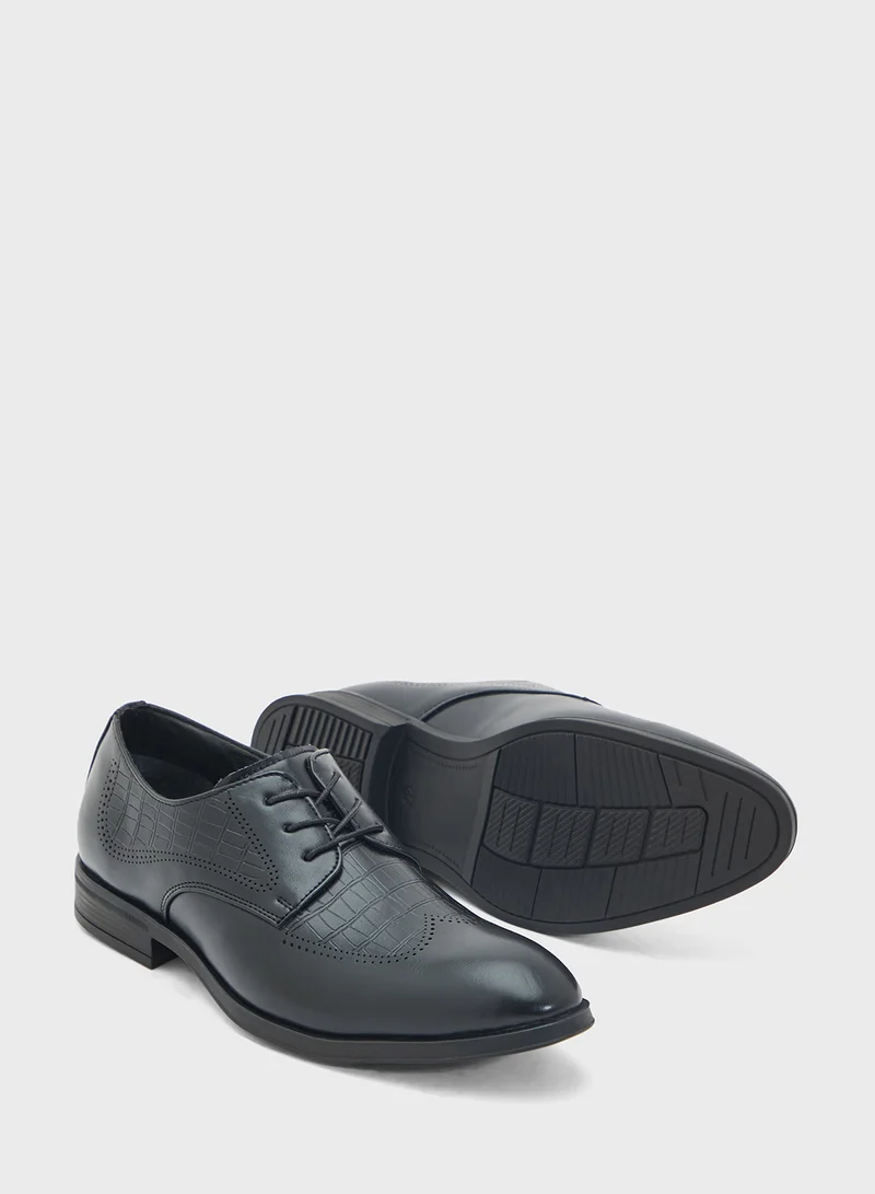 Robert Wood Embossed Texture Formal Lace Ups