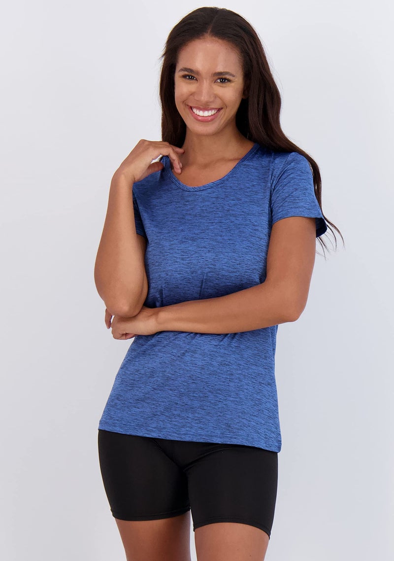 REALESSENTIALS Real Essentials 5 Pack: Women's Short Sleeve T-Shirts Workout Tops Fitness Pilates Gym Activewear Athletic (Plus Available), Set 8, L, Pack of 5 - Image 2
