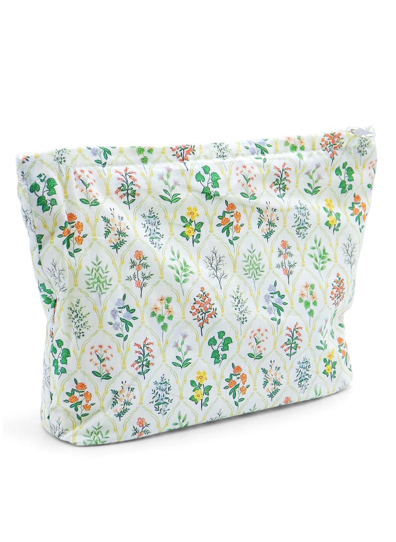 Makeup Bag for Women, Flower Cosmetic Bag, Large Capacity Canvas Makeup Pouch with Zipper, Personalized Small Makeup Bag for Women Zipper Pouch Organizer Bags Gift Idea  - Image 1