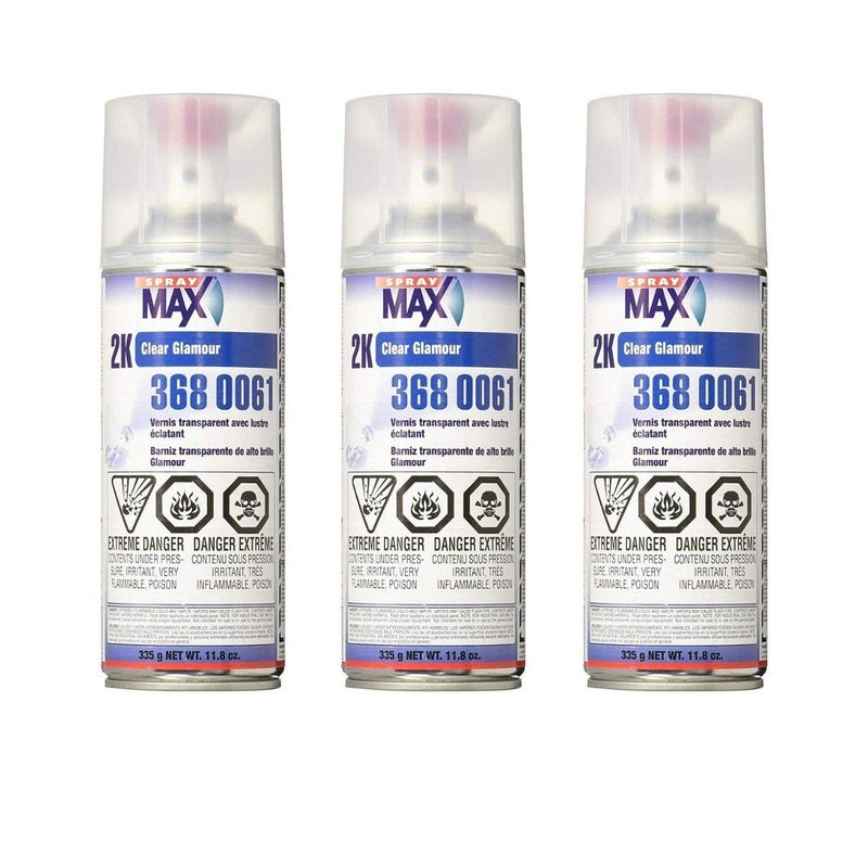 USC SprayMax 2K Glamour High Gloss Aerosol Clear 3 Pack