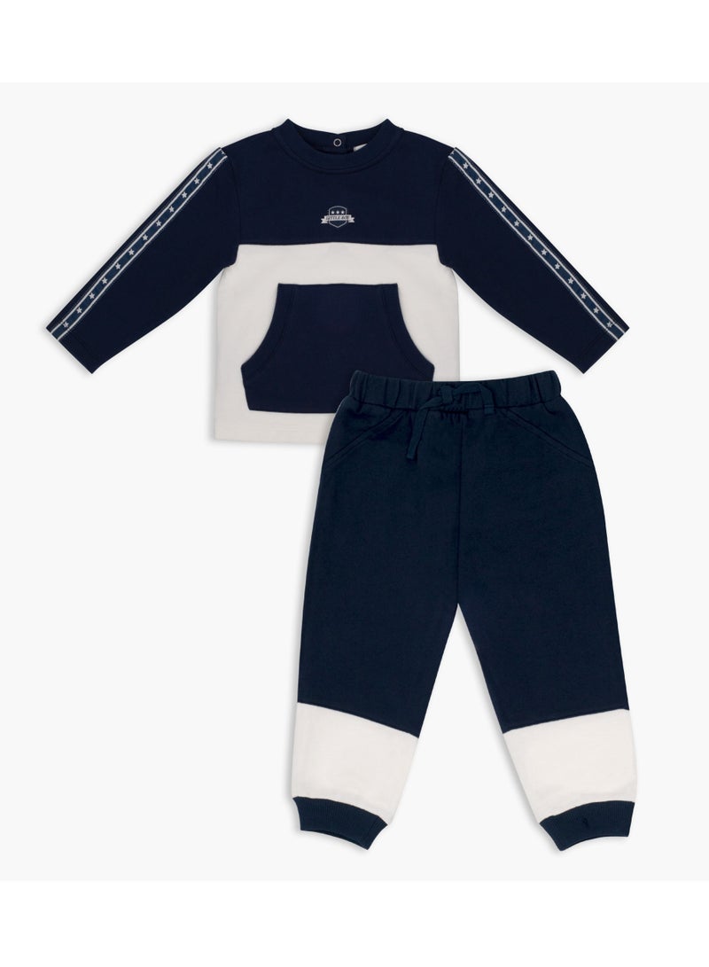 Moon بدلة جوجسوت للأطفال من قطن 100% - أزرق داكن 9-12 شهر - Image 1