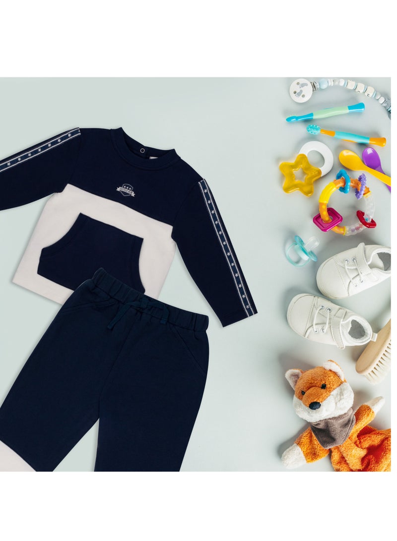 Moon بدلة جوجسوت للأطفال من قطن 100% - أزرق داكن 9-12 شهر - Image 5