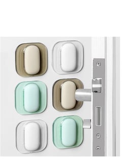 KASTWAVE 4 Pcs Door Handle Bumper Self-Adhesive Thickened Wall Protector Door Knob Wall Shield Rubber Buffer Crash Pads Translucent Silicone Door Stoppers for Furniture Glass Table  - Image 1