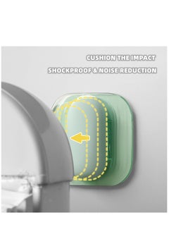 KASTWAVE 4 Pcs Door Handle Bumper Self-Adhesive Thickened Wall Protector Door Knob Wall Shield Rubber Buffer Crash Pads Translucent Silicone Door Stoppers for Furniture Glass Table  - Image 2