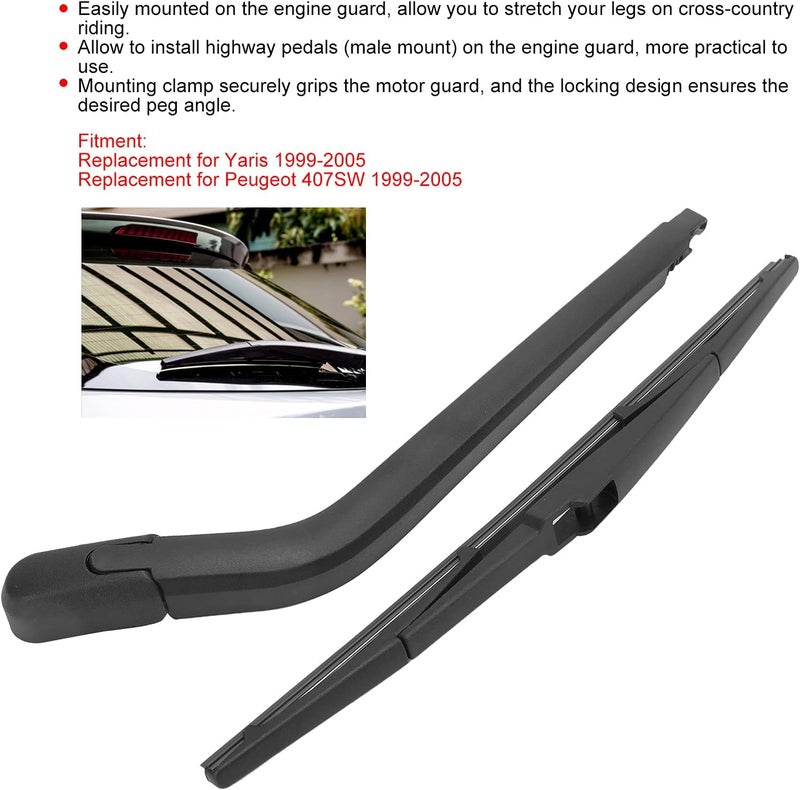 klarako Rear Wiper Arm, Rear Windshield Wiper Kit Set Arm Blade 6429 EV Replacement Repair for Yaris 1999?2005 - Image 2